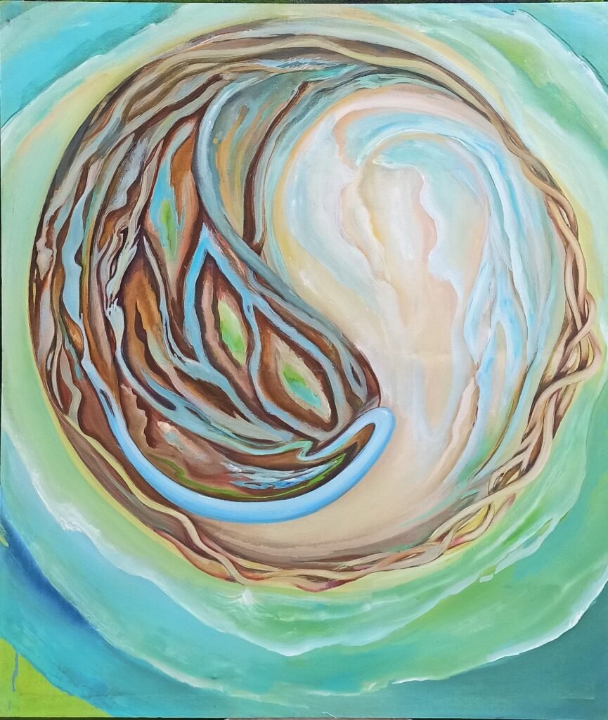 Conciencia - Esmalte sobre lienzo, obra original de la artista