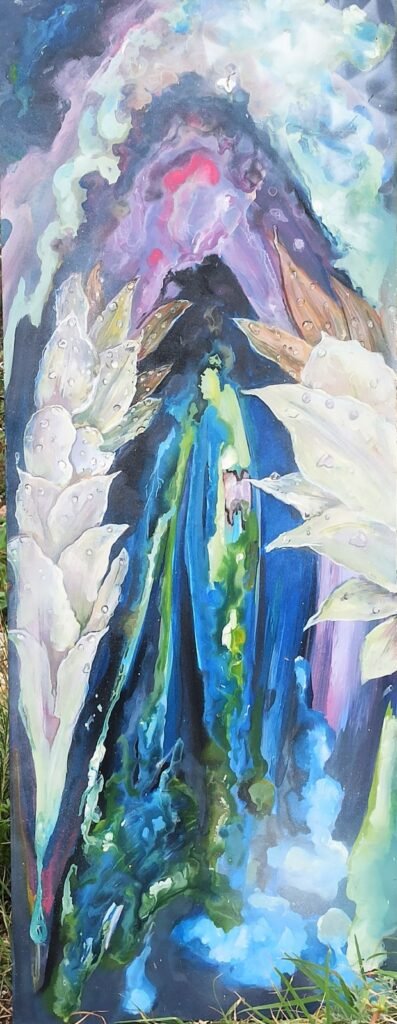 Reflejos - Esmalte sobre madera, obra original de la artista