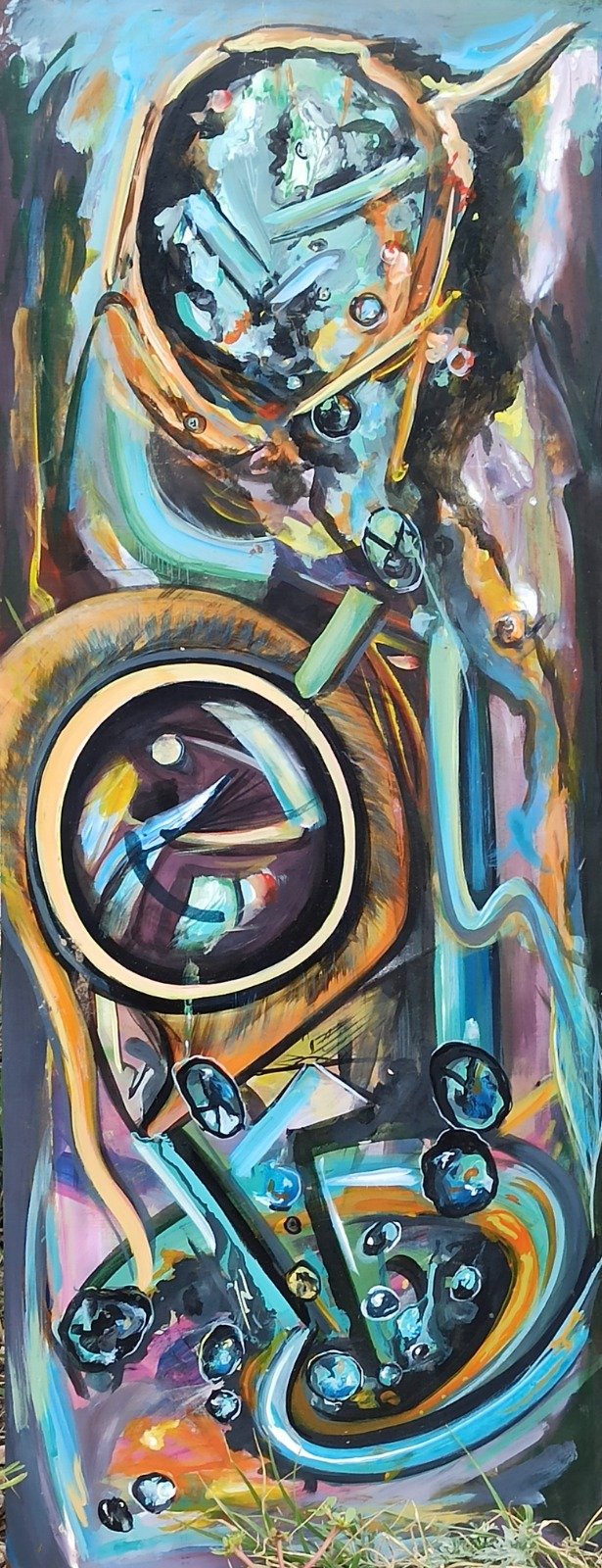 Elemental - Esmalte sobre madera, obra original de la artista