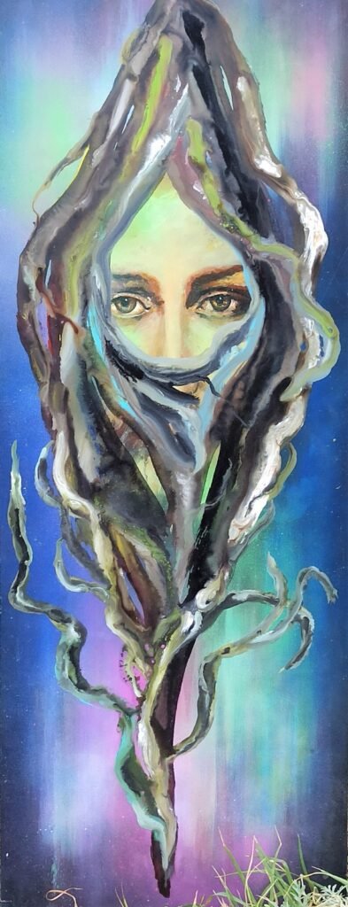 Profundo - Esmalte sobre madera, obra original de la artista