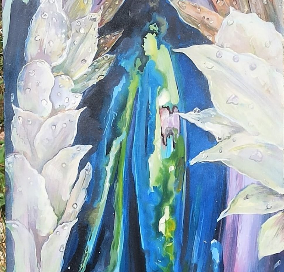 Reflejos - Esmalte sobre madera, obra original de la artista